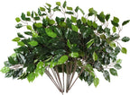 GTIDEA 12 Pcs Ficus Tree Leaves Branches Artificial Greenery Stems Silk Green Leaves Plants for Wreath Benjamina Tree Indoor Outdoor Porch DIY Wedding Christmas Party Farmhouse Wall Decor (24.04 Inch)