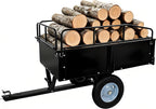 GarveeLife Utility Trailer, ATV Steel Garden Trailer, 750 Lbs 15 Cu.Ft. with Removable Sides, Pneumatic Tires and Quick Dump Pull Back, Heavy Duty Lawn Mower Trailers for Lawn Mowers, Tractors, Farm