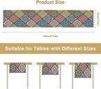 Boho Bohemian Table Runner, Vintage Indian Floral Print Table Cover for Farmhouse Kitchen Dining Table Decor Holiday Party, 13x36inch