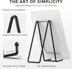 TR-LIFE 10 Inch Large Plate Stands for Display - Metal Plate Holder Display Stand + Picture Frame Holder Stand + Small Easels for Decorative Platter, Book, Plaques, Photo, Tabletop Art (2 Pack)