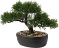 Artificial Bonsai Tree Juniper Faux Plants Indoor Small Fake Plants Decor with Ceramic Pots for Home Table Office Desk Bathroom Shelf Bedroom Living Room Farmhouse Decorations