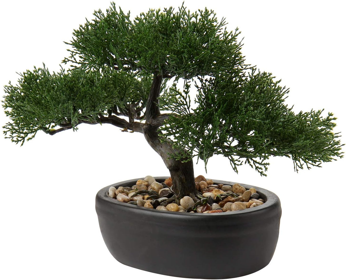 Artificial Bonsai Tree Juniper Faux Plants Indoor Small Fake Plants Decor with Ceramic Pots for Home Table Office Desk Bathroom Shelf Bedroom Living Room Farmhouse Decorations
