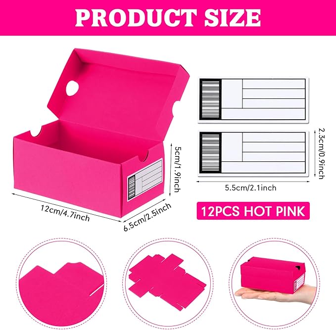 12 Sets Mini Sneaker Boxes for Party Favors Mini Shoe Gifts Boxes 4.7 x 2.5 x 2 Inch Sports Small Gift Case with Editable Label for Candies Cookies Snackss