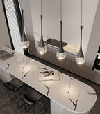 4-Lights Modern Pendant Lights for Kitchen Island LED Dimmable Crystal Glam Ceiling Pendant Lighting Chandelier for Dining Room Hallway Bedroom Black