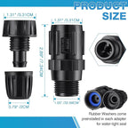 4 Pcs 15 PSI Drip Irrigation Pressure Regulator Faucet Adapter Kit, 2 Pcs 3/4" FHT x 3/4'' MHT Pressure Regulator, 2 Pcs 1/2 Inch Drip Irrigation Tubing Adapter for Drip Irrigation System