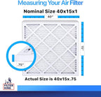 Filter King 40x15x1 Air Filter | 4-PACK | MERV 8 HVAC Pleated A/C Furnace Filters | MADE IN USA | Actual Size: 40 x 15 x .75"