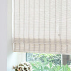 LETAU Wood Window Roman Shades, Bamboo Light Filtering Window Blinds for Indoor Home, Office, Kitchen, Pattern 2