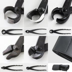 Wazakura Made in Japan 5 PCS Bonsai Cutter Tools Set with Roll Bag: Concave Branch Cutter, Knob Cutter, Jin Plier, Wire Cutter, Root Cutter. Bonsai Tool Kit - 5PCS Bonsai Cutter Set with Case