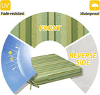 AAAAAcessories Outdoor Seat Cushions for Chairs, Waterproof, Fade-Resistant, 21" x 21" x 3", Patio Furniture Replacement Cushions, Set of 2, Mossy Forest Stripe