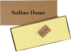 Solino Home Yellow Table Runner 60 Inches - Cotton Linen Hemstitch Coffee Table Runner 14 x 60 Inch Ideal for Dresser Tables