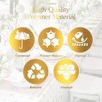 Polymer Material Reusable Napkin Band, Glue-Free Tear-Proof Water Resistant Oil-Proof Napkin Bands Set of 50(Front Brushed Gold Color and Back Silver), 6 Adjustable Sizes Napkin Rings