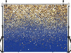 SJOLOON Blue Glitter Backdrop Royal Photo Backdrop for Birthday Party Decoration Graduation Studio Props 12558 (8x6FT)