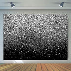 WOLADA Black and Silver Backdrop Silver Glitter Backdrop for Photography Wedding Birthday Baby Shower Party Photo Studio 7x5FT FW18