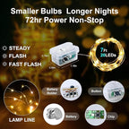 Aogist 12 Pack Fairy Lights 3 Modes 7ft 20 LED Waterproof,Battery Operated Silver Wire Firefly Starry Moon Mini String Lights for Mason Jars Christmas DIY Crafts Wedding Party Bedroom,Warm White
