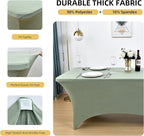 118 2-Pack 4ft Spandex Table Covers for Rectangular Folding Tables - Wrinkle Resistant Stretch Tight Table Cloths - Ultimate Fitted Table Protector for Parties, Banquet, and Wedding