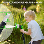 Garden Hose 50 FT, NON-EXPANDABLE Heavy-Duty Flexible & Lightweight Water Hose with 10-Function Nozzle, No-Kink Design, Leak-Proof Super Fabric, Solid Fittings for Lawn, Car, RV, Outdoor