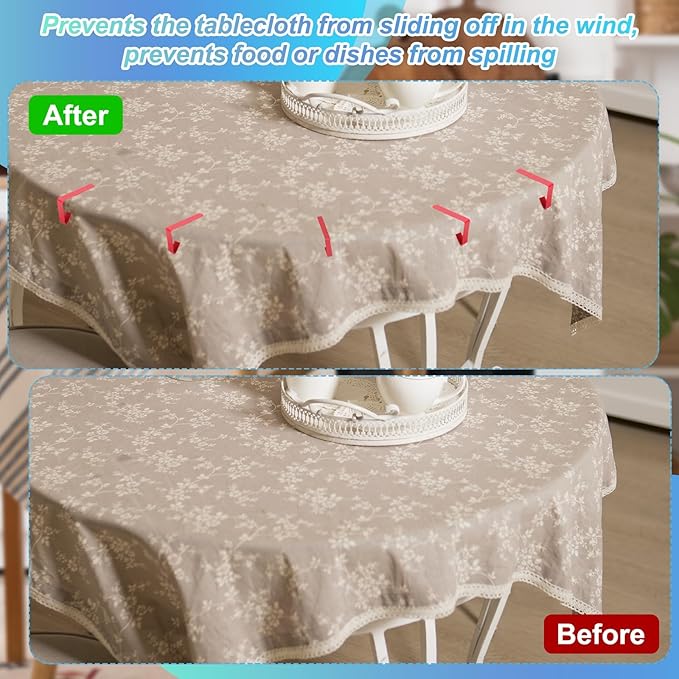 uxcell 4 Pack Tablecloth Clips, Stainless Steel Table Cloth Cover Clamps, 2.95" x 1.77" Windproof Holder Clips for Home Party Picnic Wedding Camping Dining Tables, Green