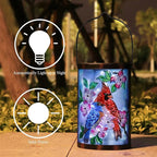 Hanging Solar Lantern Outdoor Bluebird Waterproof LED Cardinal Light Decorative Tabletop Lamp for Patio Garden Yard Decor