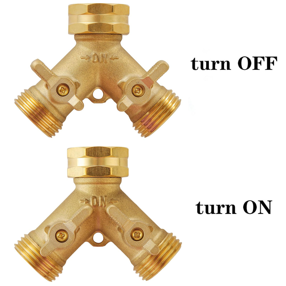 Garden Hose Splitter 2 Way Heavy Duty, Outdoor Faucet Splitter