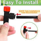 Push-to-Fit Drip Irrigation Emitters for 1/4" Drip Irrigation Tubing, 30 Pieces Adjustable 360 Degree Water Flow Drippers Sprayer on Stake 360° Full Circle Multi-Stream Irrigation Drippers
