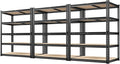 REIBII 72" H Garage Shelving Heavy Duty Shelves for Storage 2000LBS Garage Shelves Adjustable 5 Tier Metal Storage Shelving Unit for Craft Warehouse Pantry Basement 72''*35.5''*11.8'' 3 Pack