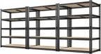 REIBII 72" H Garage Shelving Heavy Duty Shelves for Storage 2000LBS Garage Shelves Adjustable 5 Tier Metal Storage Shelving Unit for Craft Warehouse Pantry Basement 72''*35.5''*11.8'' 3 Pack