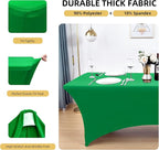2-Pack 8ft Spandex Table Covers for Rectangle Folding Tables - Washable Elastic Tablecloth - Ultimate Fitted Table Protector for Birthday Parties, Trade Shows, Banquet