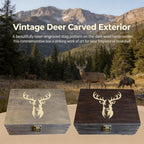 Hunting Memory Box - The Hunter’s Legacy Wooden Keepsake Box with Shell Slots, Notes Chart & Hidden Layer for Storing Deer Hunting Tags, Photos & Keepsakes (Black)