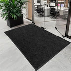 Outdoor Entry Rubber Rug, 6'x2' Commercial Heavy Duty Rubber Large Exterior Door Mat, Industrial Non-Slip Waterproof Welcome Floor Mats for Garage, Kitchen, Patio, Black 72" x 24"