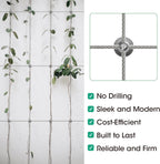 20 Pack Wall Trellis Wire Clamps & Cross Cable Clamps, T316 Stainless Steel Heavy Duty (0.5" OD) for 1/8" Rope, No Drilling Wire Trellis Kit for Outdoor Climbing Plants & Fence
