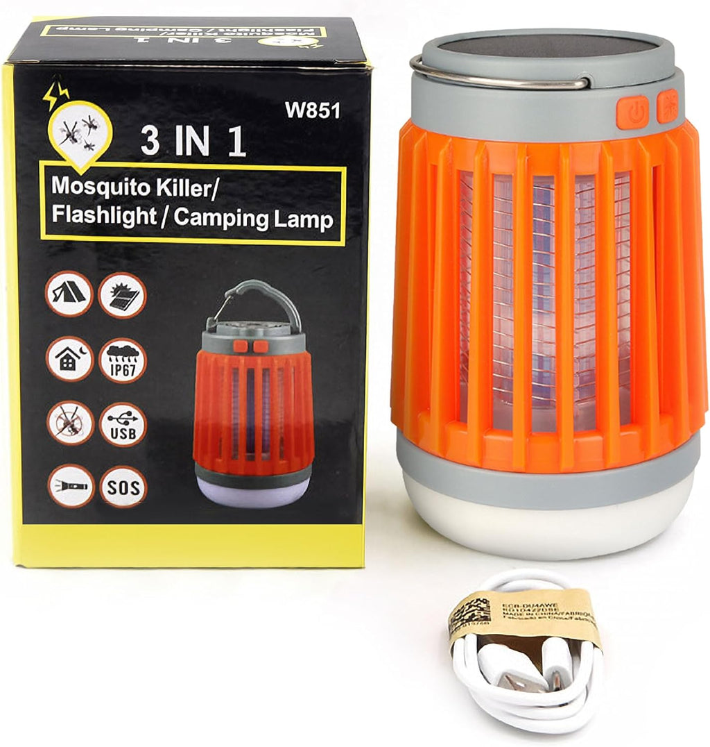 Fuzebug Buzz Blast Pro Mosquito Killer Solar Bug Zapper Outdoor Waterproof and Indoor Buzz Blast Pro Bug Zapper Buzzbug Light Flashlight Camping Buzzblast Mosquito Killer LED Light (Orange)