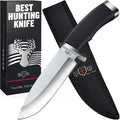 Hunting Knife with Sheath Survival Knives for Men - Best Tactical Camping Hunting Hiking Knife - Bushcraft Field Gear Accessories Tool - Fixed Blade Sharp Knofe with Rubber Handle for Men 148109