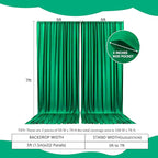 2 Panels Deep Green Backdrop Curtain, 10 x 7 Feet Background Curtains for Parties, Weddings, Baby Showers, Bachelorette Halloween, Christmas Birthday Party Photoshoot Backdrop Curtains Decorations