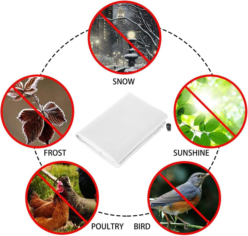 Homimp Plant Covers Freeze Protection, 2 Pack Frost Covers with Zipper Drawstring (71" x 47.3") Plant Protection Cover Bags for Outdoor Winter Frost Cold Weather Shrubs Trees Jacket Covers(White)