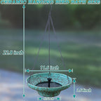 Solar Fountain Ceramic Hanging Bird Bath,Bird Bath for Outside,Outdoor Fountain Bird Bath,Garden and Home Decor