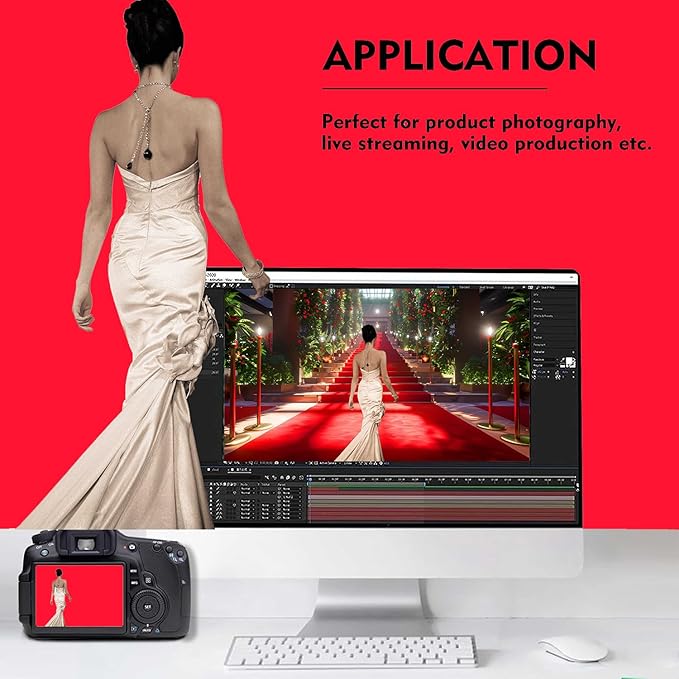 Red Photography Backdrop for Photoshoot, Photo Backdrop Curtain, Perfect Red Backdrops for Party Portrait Photoshoots Video Studio 10FTx10FT