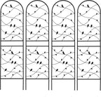 Metal Garden Trellis Rustproof Trellis for Climbing Plants Outdoor Flower Support Bird Deco (Black-4 Pack, 71"x19.7")