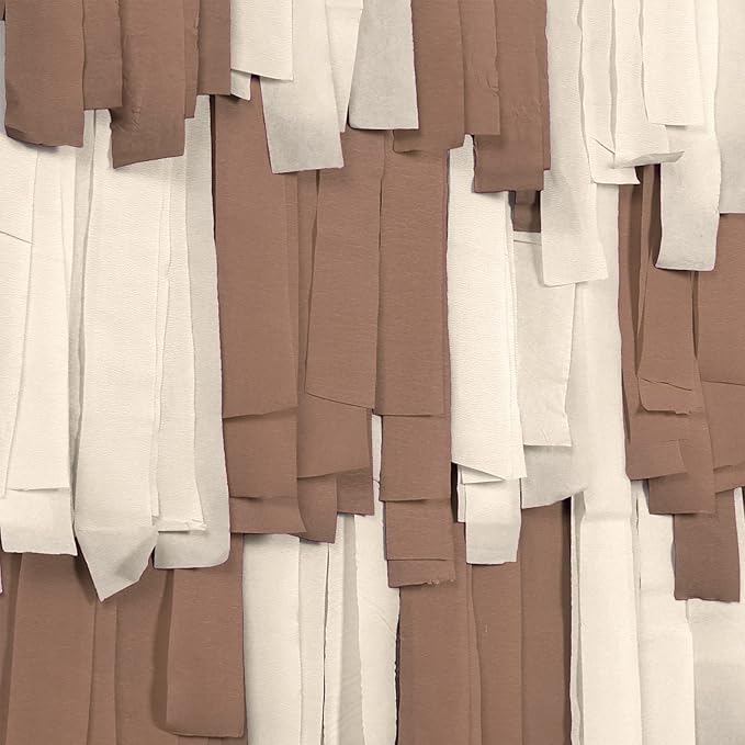 PartyWoo Brown Crepe Paper Streamers 4pcs 328ft Pack of Boho Neutral Sand White Crepe Paper Streamers for Birthday Baby Shower Wedding Graduation Anniversary Woodland Jungle Theme Party Decorations
