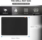 76"×52" Under Grill Mat for Outdoor Grill,Double-Side Fireproof & Heat-Resistant Outdoor Grill Mat,Protective Mat for Patio,Courtyard,Tabletop