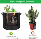 30-Gallon 10 Pack Grow Bags,Thickened Aeration Fabric Growing Pots Planters with Handles for Planting Vegetables Plants,Black