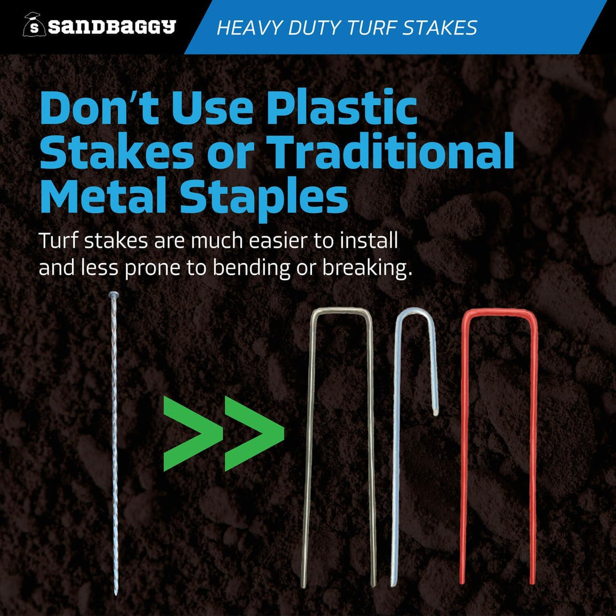 Sandbaggy 18" Heavy Duty Galvanized Artificial Turf Stakes - Spiral Landscape Nails - Ground Spikes/Pins, Synthetic Grass, Lawn, Edging, Weed Barrier Fabric (18 inch - Ultra Heavy Duty, 25, Count)