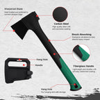 Camping Hatchet 17.6 Inch,Survival Hatchet Tactical for Wood Chopping and Kindling,Hatchet Axewith V Grind Blade, Lightweight Nylon Fiber Handle,for Outdoor Survival, Gardening, Hiking(S)