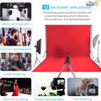 ISSUNTEX 6X9 ft Background Muslin Backdrop, Photo Studio, Collapsible High Density Screen for Video Photography and Television-Red