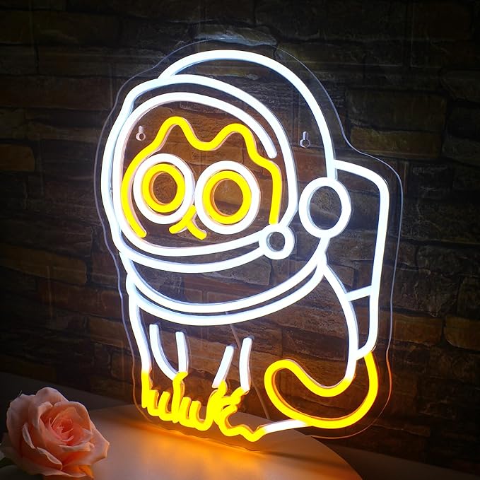 Astronaut Cat Neon Sign Led Neon Lights for Wall Decor Bar Light Up Signs for Bedroom Home Beer Bar Club Man Cave Wedding Birthday Party Decorations Gifts