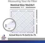 Filter King 16x24x1 Air Filter | 4-PACK | Carbon MERV 8 HVAC Pleated A/C Furnace Filters | MADE IN USA | Actual Size: 15.5 x 23.5 x .75"