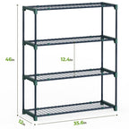 Ohuhu Plant Greenhouse Shelves 4 Tier 2 Pack Extra-Wide Stable Green House Shelving for Outdoor, 35x12x42 Inch Portable Rustproof Metal Shelf Plant Stand Rack Greenhouse Accessories