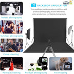 ISSUNTEX 10X12 ft Background Muslin Backdrop, Photo Studio, Collapsible High Density Screen for Video Photography and Television-Black