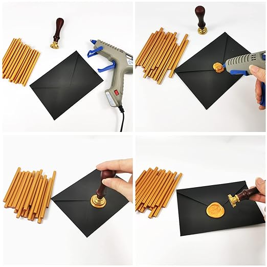 VARACL Hot Melt Glue Sealing Sticks for Letter Seal Stamp - Great for Wedding Invitations, Cards Envelopes, Snail Mails, Postcards, Greeting Cards, Gift Ideas, 7 x 100 mm, 20PCS (Silver)