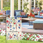 Baccessor 4th of July Patrioctic Garden Flag 12.5 x 18 Inch Double Sided God Bless America Memorial Day Floral Yard Flag Vertical Summer Seasonal Farmhouse Yard Outdoor Decoration