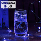 Aogist Led Fairy Lights 3 Modes Battery Operated String Lights Waterproof Silver Wire 7 Feet Firefly Starry Moon Mason Jar Lights for DIY Wedding Party Christmas (Blue, 8 Pack)